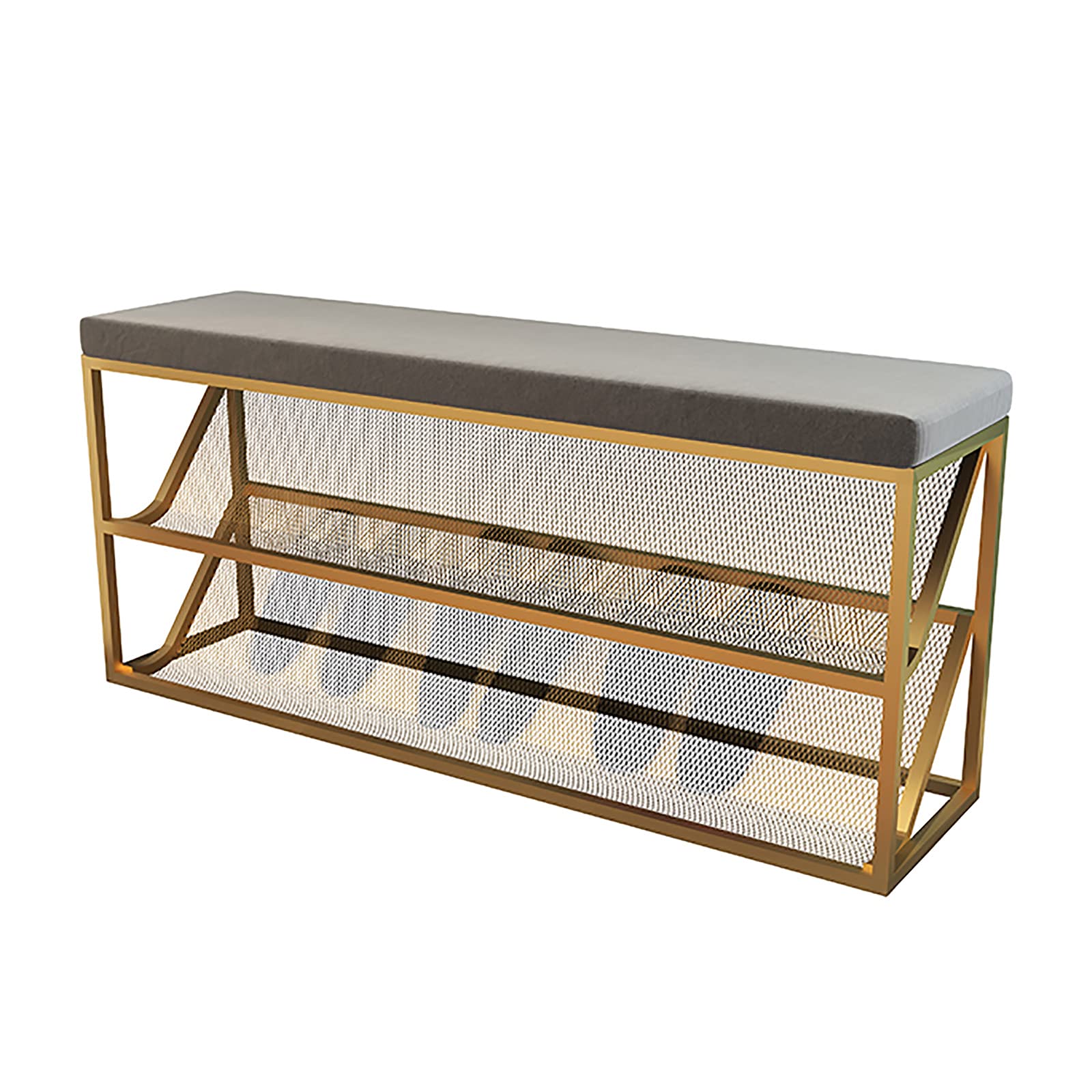 Organisateur de rangement à chaussures d'entrée compact avec cadre en métal