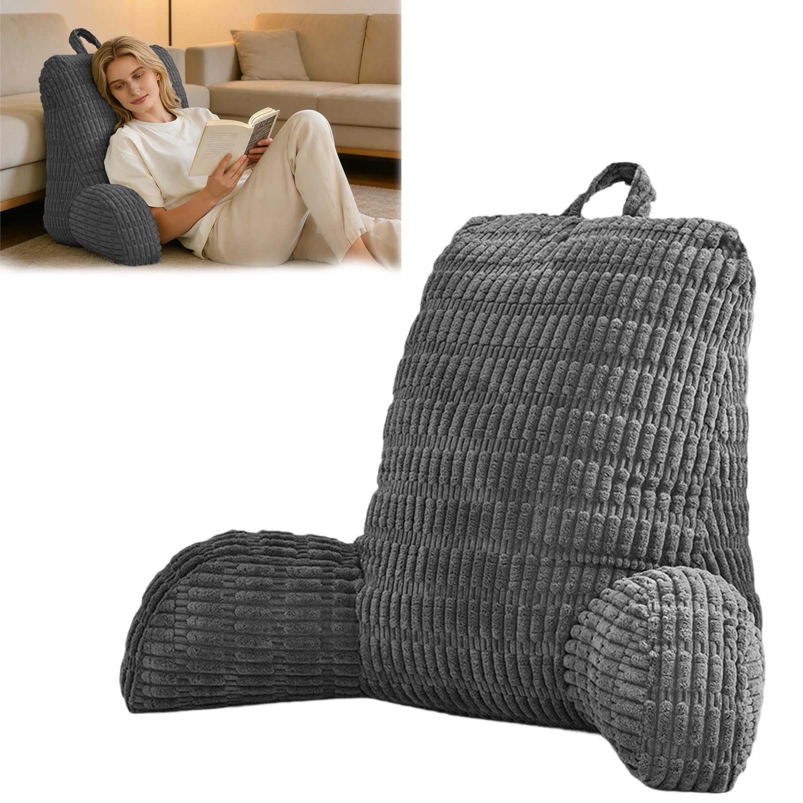 Lesekissen für Bett und Sofa, Lesekissen mit Rückenlehne für Erwachsene, Groß Erwachsenen Rückenkissen Bett, Lesen und Spielen mit Mobiltelefonen imBett