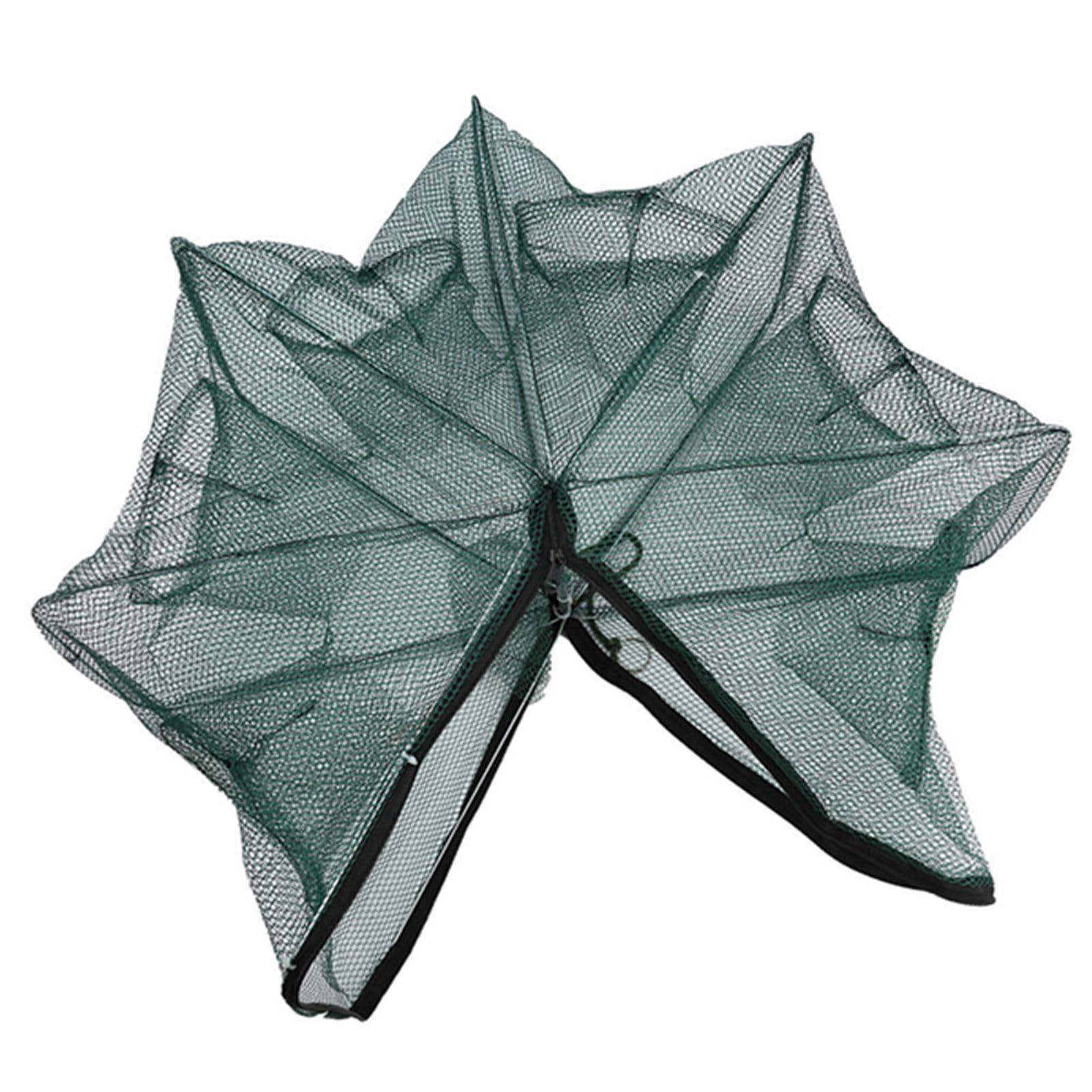 Red de Trampas para Cebo de Pesca, 6/12 Agujeros Red de Pesca Automática Jaula para Camarones Nylon Plegable Trampa para Cebo de Pesca Cangrejo Trampa para Peces Accesorios