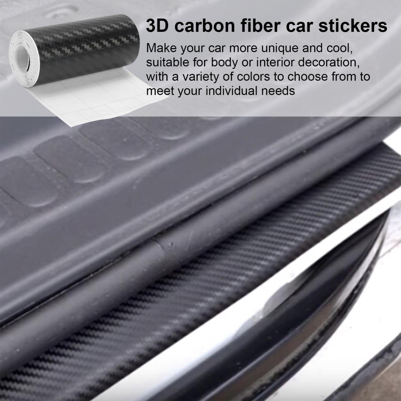Generisch Nastro adesivo in fibra di carbonio – 3D Wrap Detailing Film | Adesivo autoadesivo in twill per bagagliaio, paraurti, parafango, cruscotto