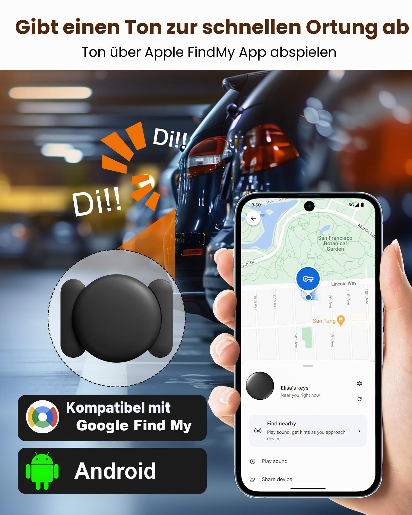 GPS-Tracker für Fahrzeuge Kompatibel mit Built in App (iOS＆Android) Echtzeit für A-ir T-Racker T-AGS Globale Abdeckung Verstecktes Auto Ortungsgerät Keine monatliche Gebühr oder Abonnement