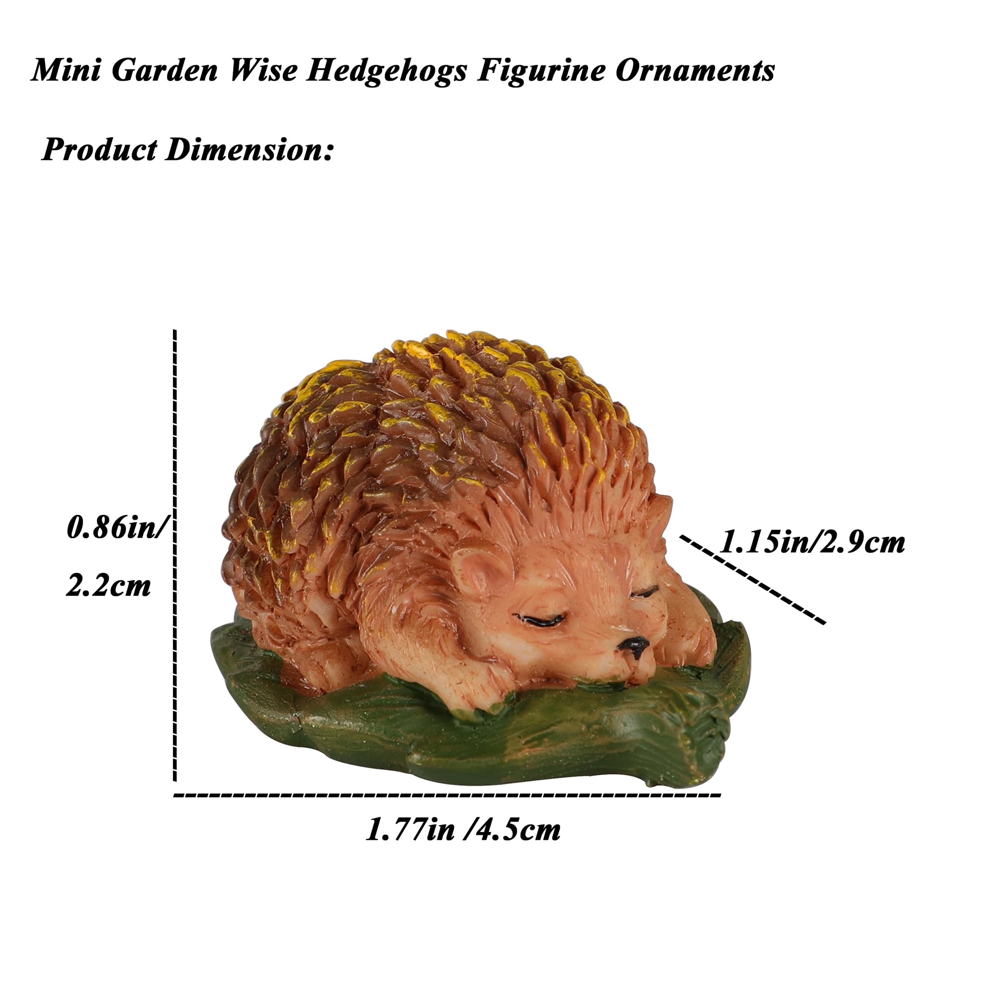 YARCHOON Mini Garden Wise Hedgehogs Figurine Ornaments - Image 2