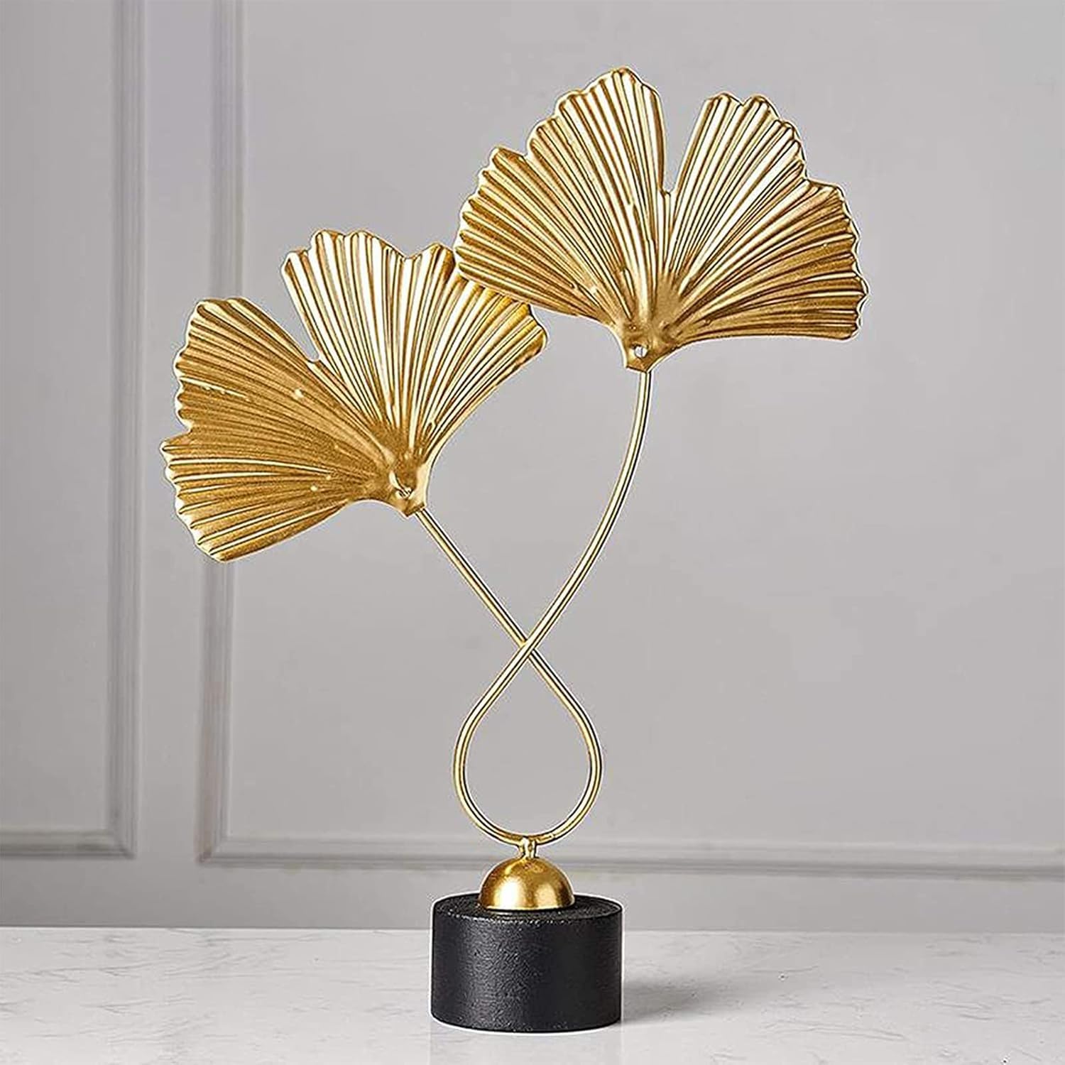 Scultura Metallo Foglia Di Ginkgo - Decorazione Desktop, Regalo Per Casa, Design Creativo - Foto 2