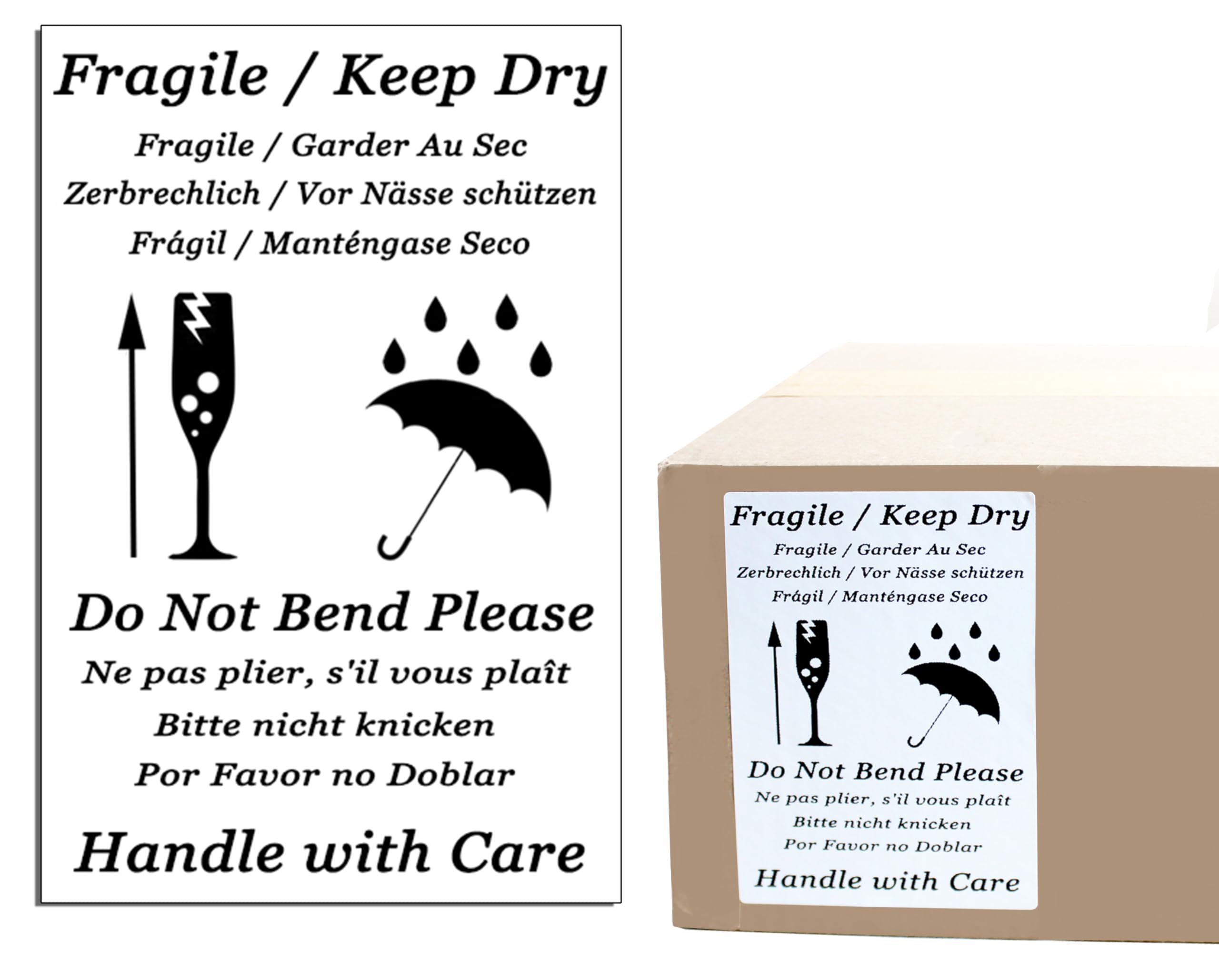 Handle Care Fragile Warning Stickers Handle Drop - Australia - View #12