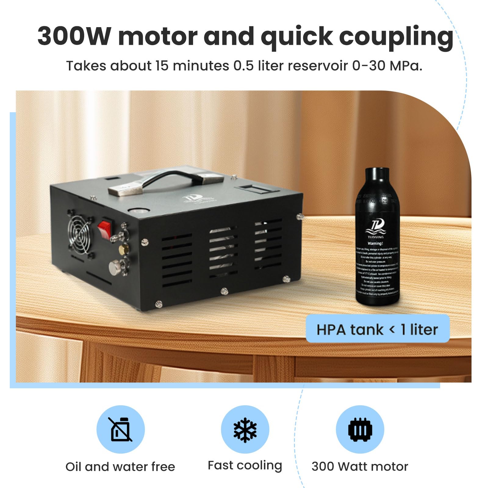 TUXING 4500Psi 300Bar Pcp Luftkompressor,Öl/Wasser-frei,Eingebautes Drain System,Betrieben durch Auto 12V DC oder Haus 220V AC mit Adapter (mitgeliefert),für Paintball/Scuba Tank TUXING 4500Psi 300Bar Pcp Luftkompressor,Öl/Wasser-frei,Eingebautes Drain System,Betrieben durch Auto 12V DC oder Haus 220V AC mit Adapter (mitgeliefert),für Paintball/Scuba Tank