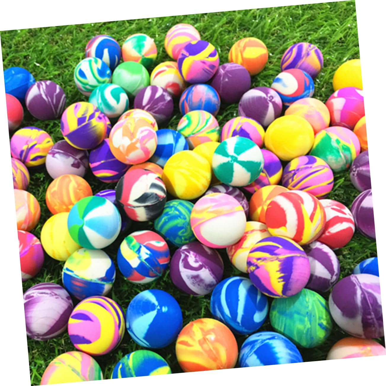 FOYTOKI Rubber Bouncy Balls 100 Pack Soft Boys and Girls Ball Toys for Birthday Parties Leisure