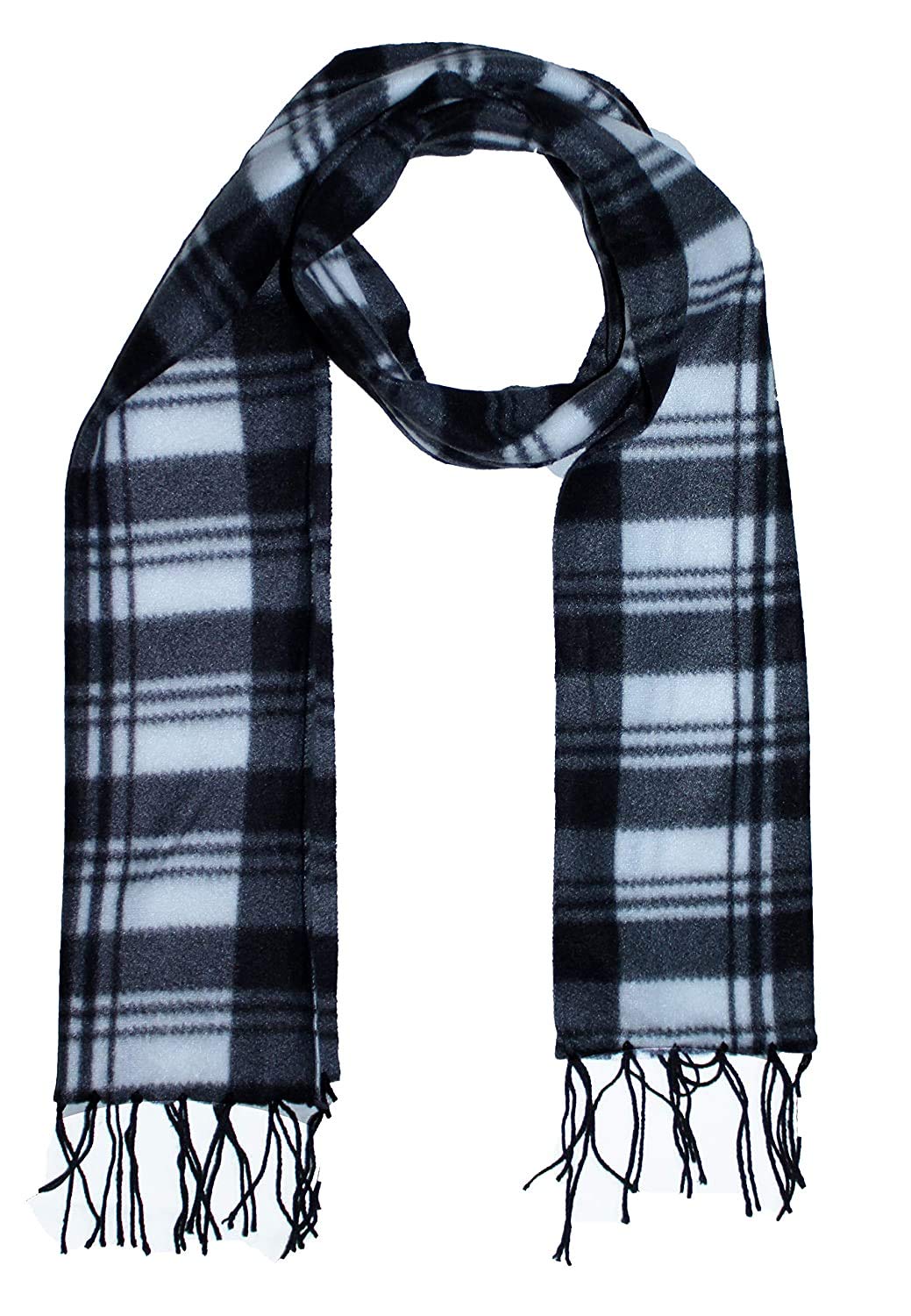 JMP Men's and Women's Checkered Fleece Muffler Cum Scarf (Black, Free Size)-image-6