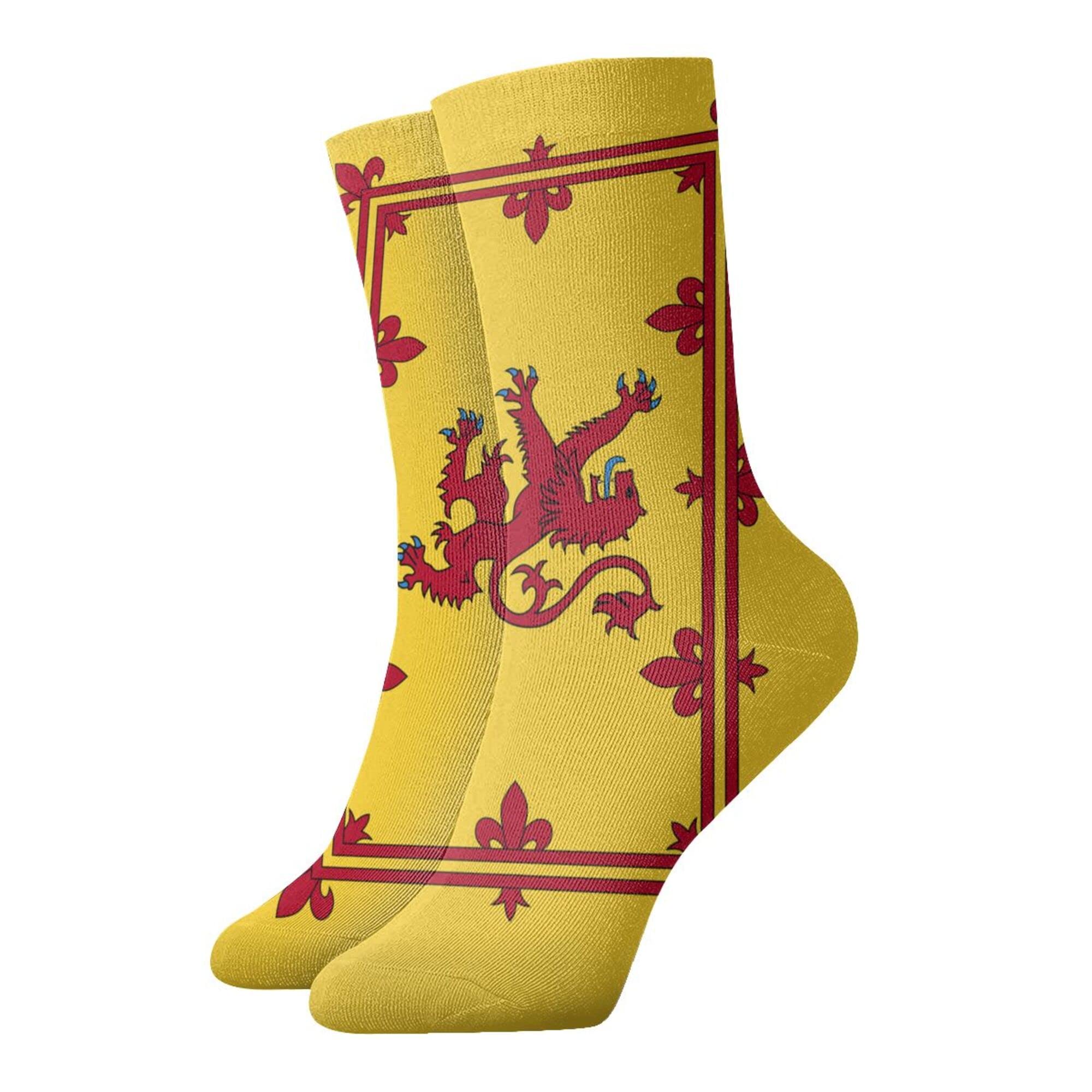 Sevebj Unisex As Pic Scotland Scottish Rampant Lion Casual Crew Socks Novelty Athletic Socks Men's Dress Socks Patterned Sock
