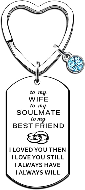 JMIMO Wife Keyring Gifts from Husband Anniversary Valentines Birthday Gifts for Wife Wify Bride Fiancee
