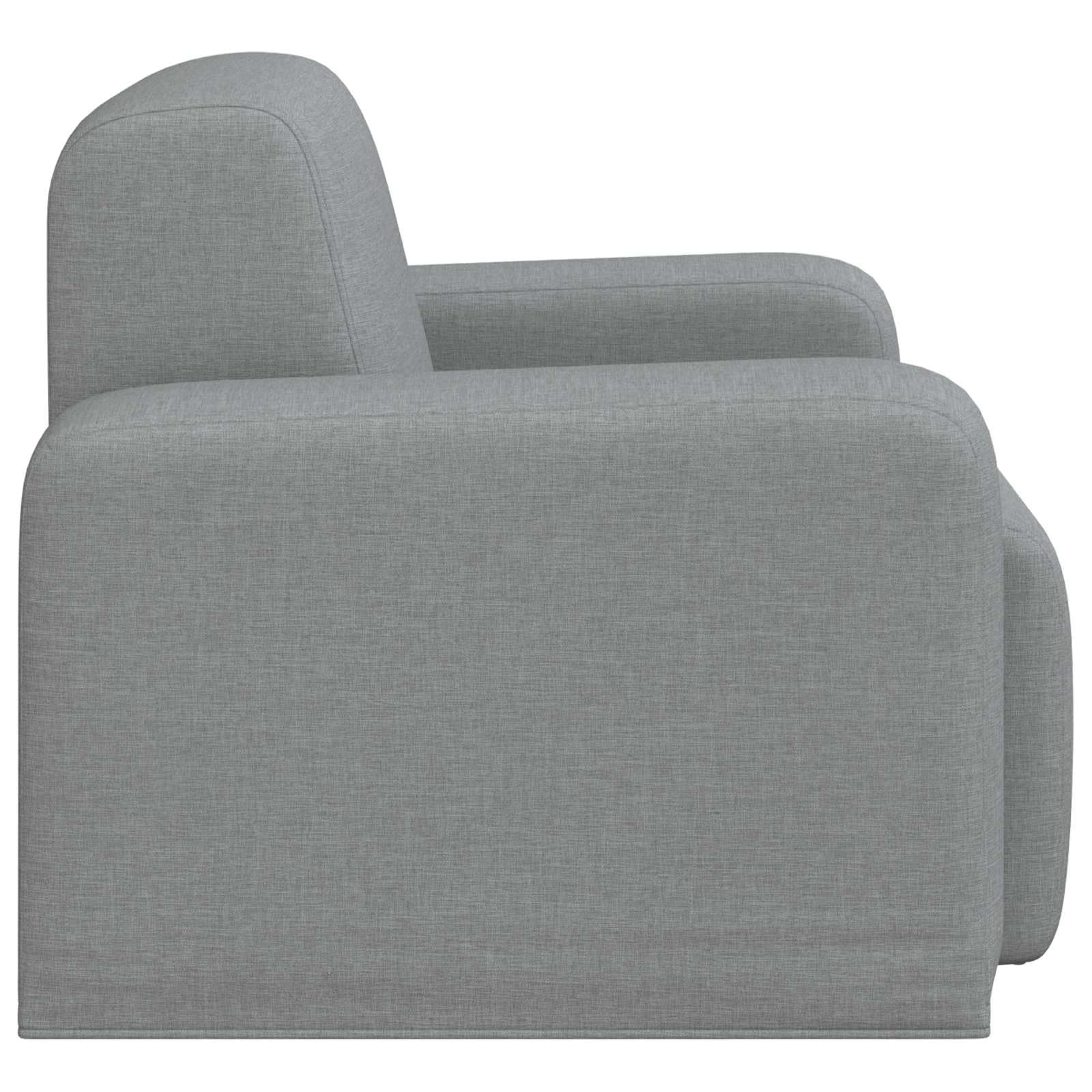 Poltrona Grigio Chiaro Tessuto Poliestere, Telaio Legno Ingegneria