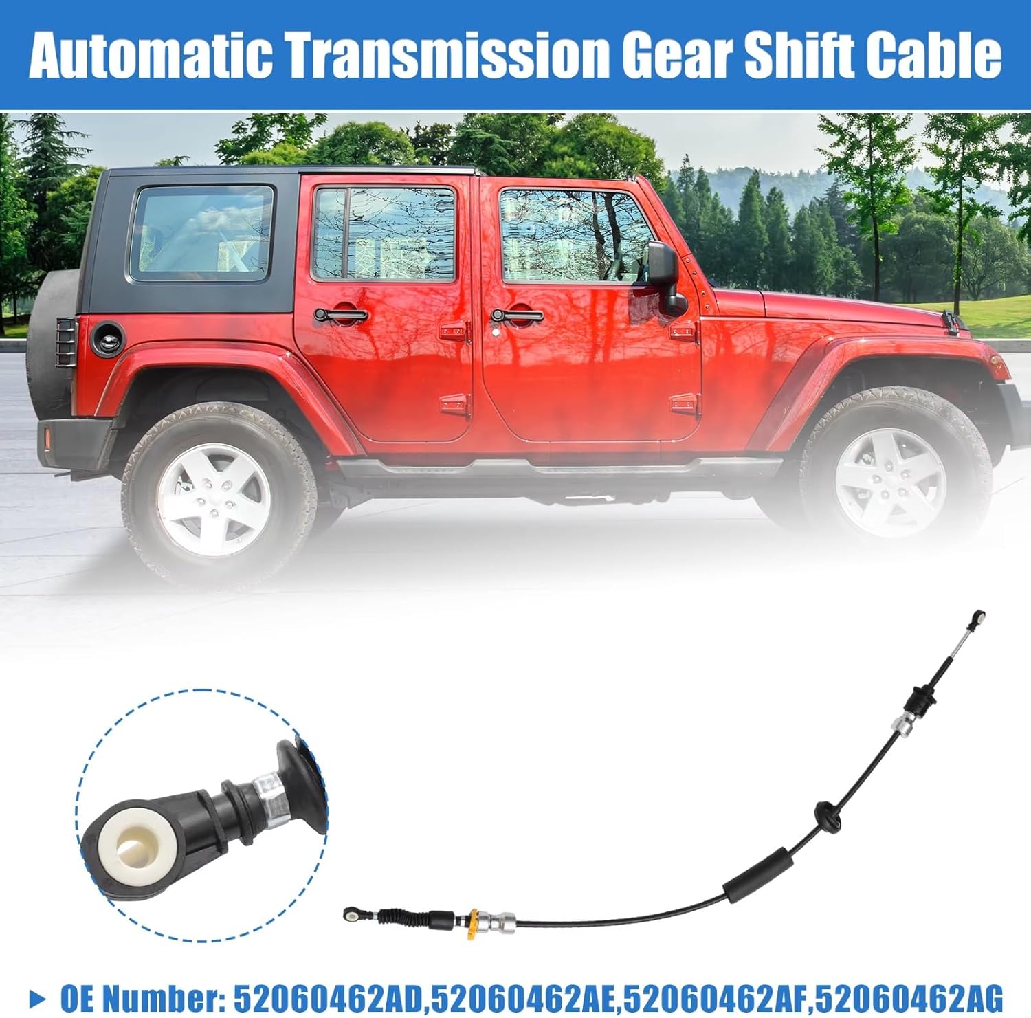 Gearshift Cable Compatible With Jeep For Wrangler 2007 2008 2009 2010 2011 Car Auto Transmission Gear Shift Selector Control Lever Cable 52060462AF