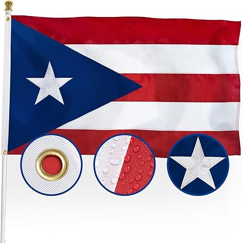 XIFAN Premium Embroidered Puerto Rico Flag 3x5 Outdoor, Double Sided