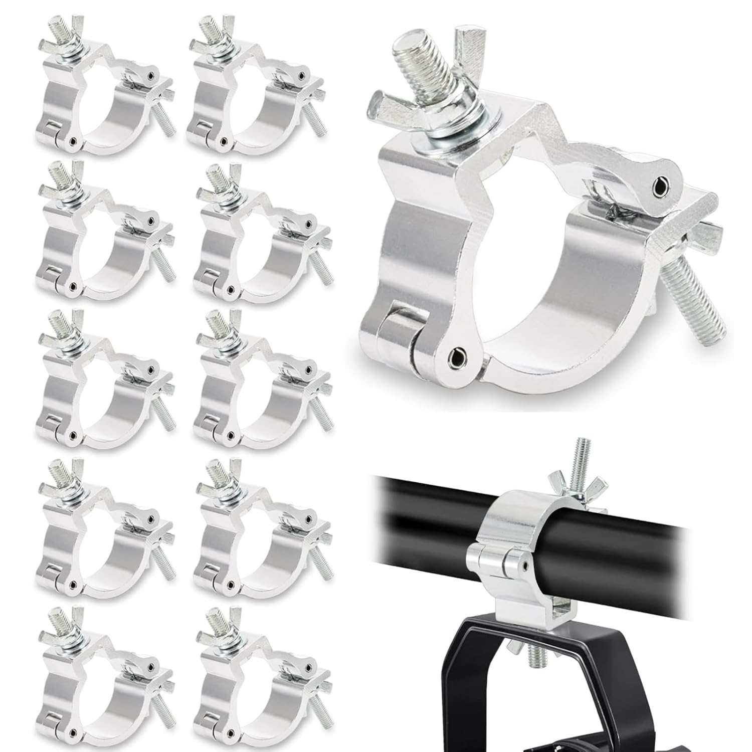 Morsetto Per Luci Da Palcoscenico,10pcs Gancio In Lega Di Alluminio Truss,Per Lampada 48-52mm,100 Kg Di Carico Forte,Per Faretti,Illuminazione Palcoscenico,Accessori Per l'Illuminazione Del Partito