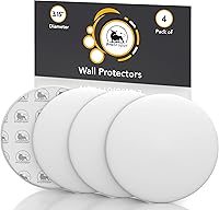 ProStoppr Large 3.15" Door Stoppers for Wall (4 Pack) - Strong Adhesive Silicone Wall Protectors, Quiet Shock Absorbers - White