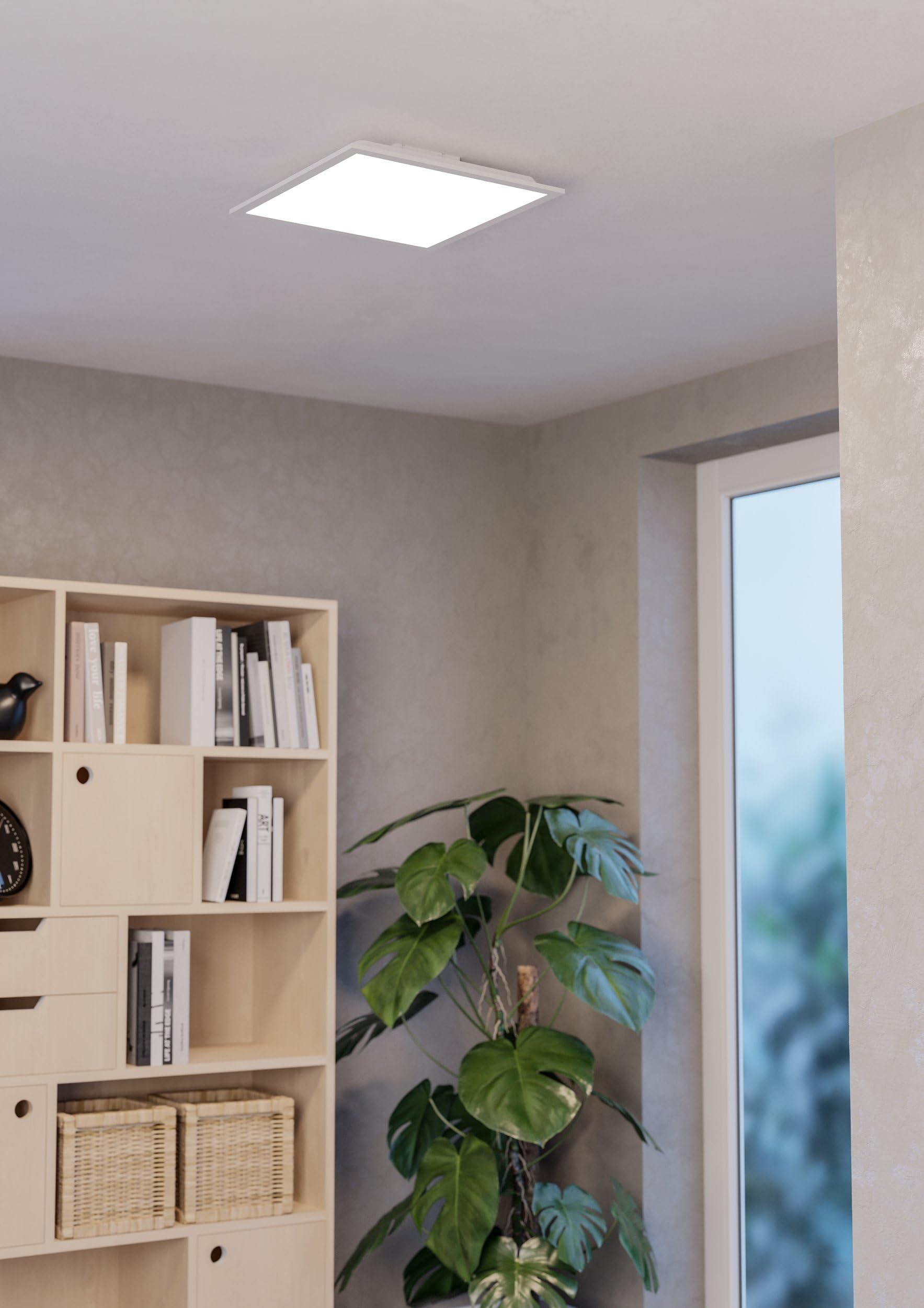 EGLO connect.z Smart-Home LED Panel Moradillo-Z, 40 x 40 cm | ZigBee Deckenleuchte, Matter, App und Sprachsteuerung Alexa, warmweiß-kaltweiß, RGB, dimmbar, Deckenlampe weiß