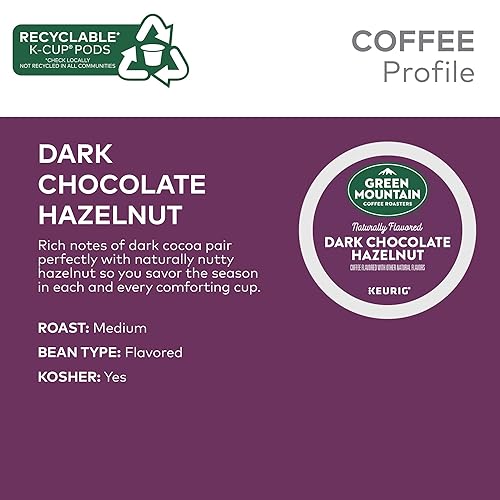 Miniatura 4 de Green Mountain Coffee Roasters Café de avellana de chocolate oscuro, cápsulas Keurig Single Serve K-Cup, 60 unidades