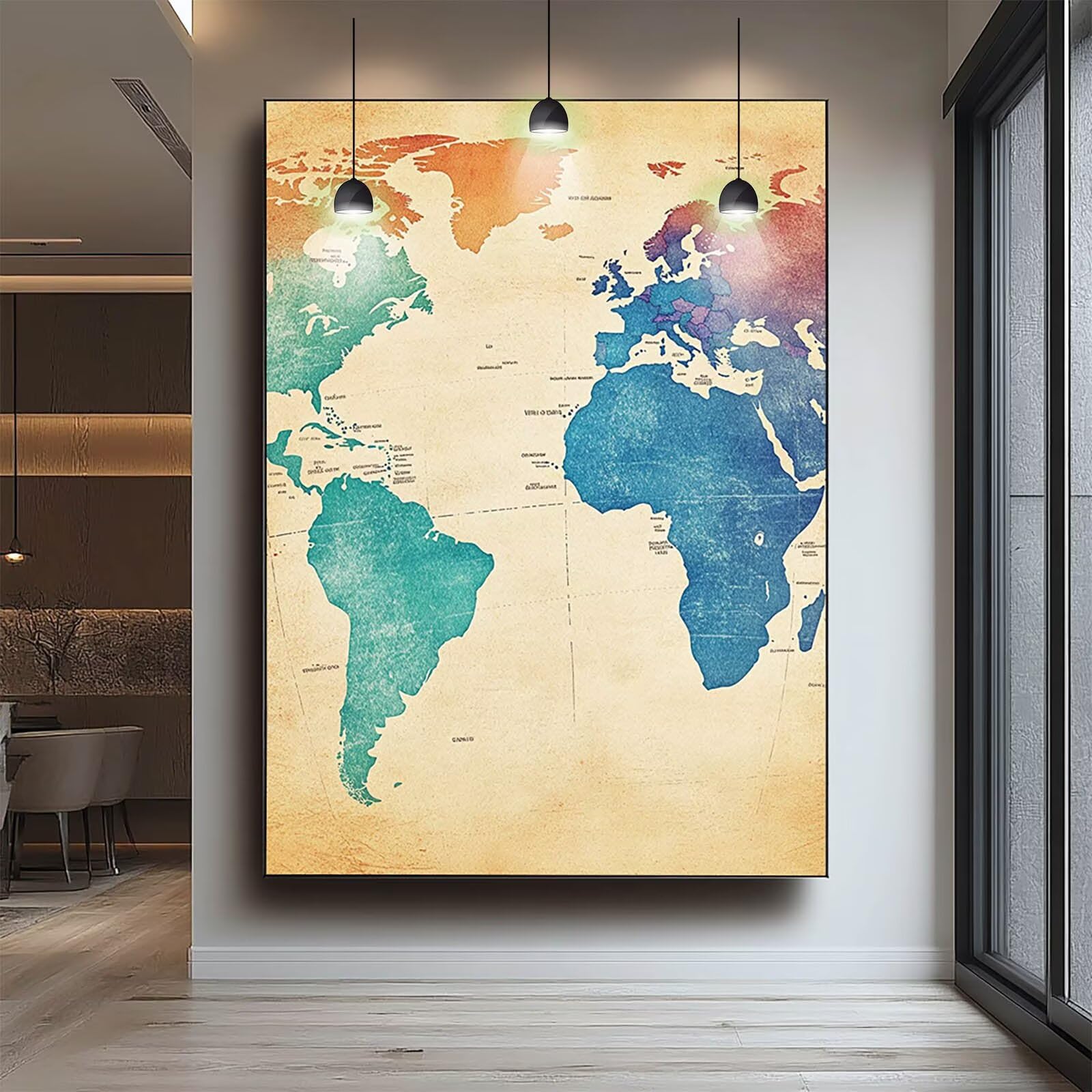 Mappa del mondo Diamond Painting Kit Completo, Diamond Painting Mappa Quadri con Perline Hobby Creativi Adulti, DIY 5D Diamantini Crystal Art Pittura Diamante Kits per Decorazioni Casa 70x95 CM 1443