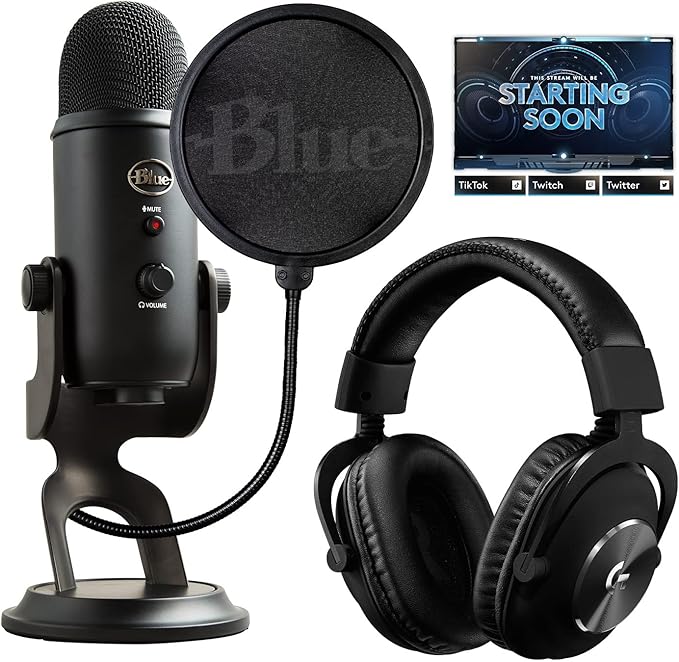 Logitech G PRO X Wireless + Yeti Game StreamingKit, GamingHeadset und