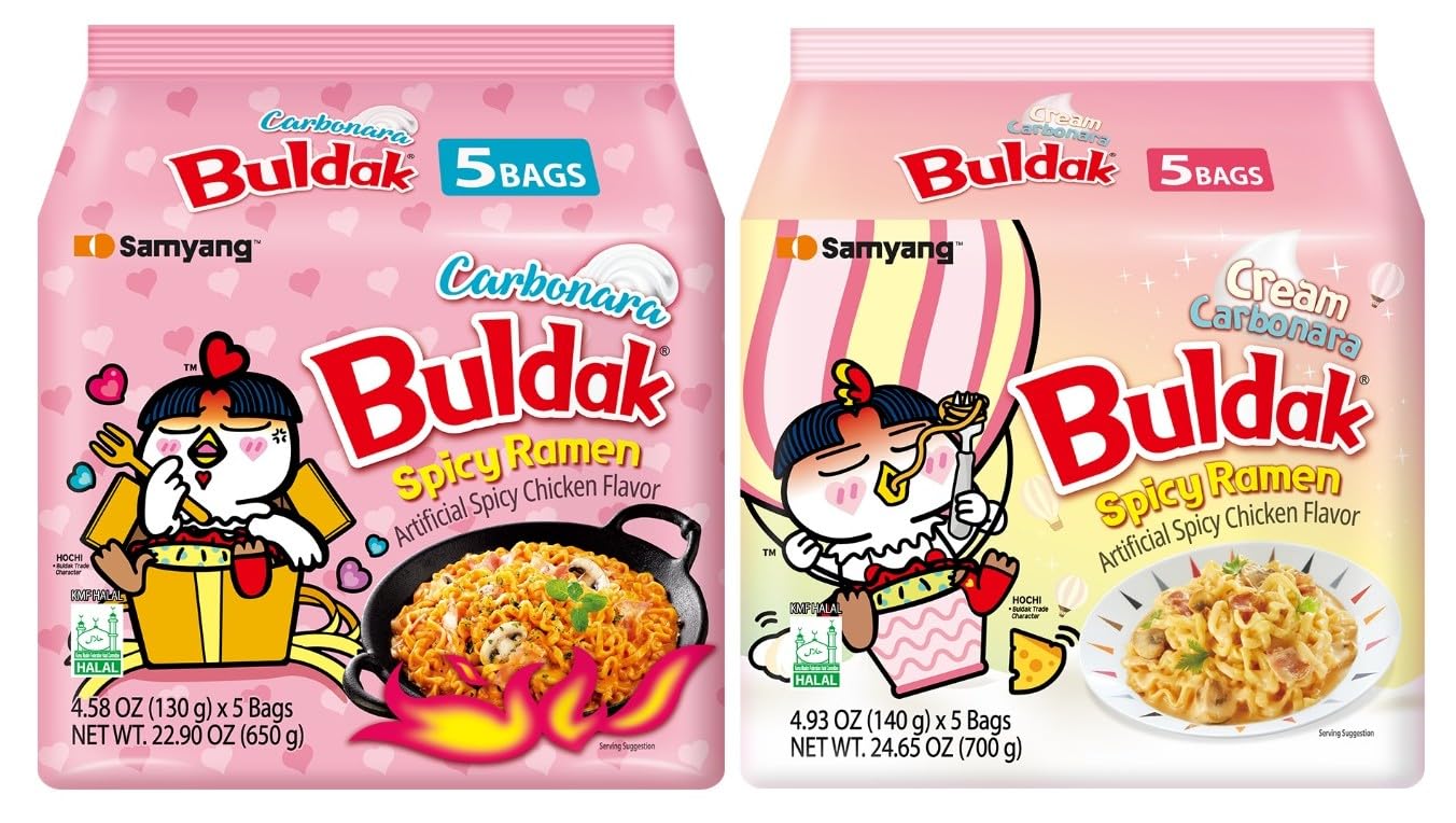 KF GOODIESKorean Ramen Variety Pack Gift Box (10 Count) – Spicy Buldak Noodle Assortment for Birthdays, College Care Packages, Office Snacks, and Gift Baskets