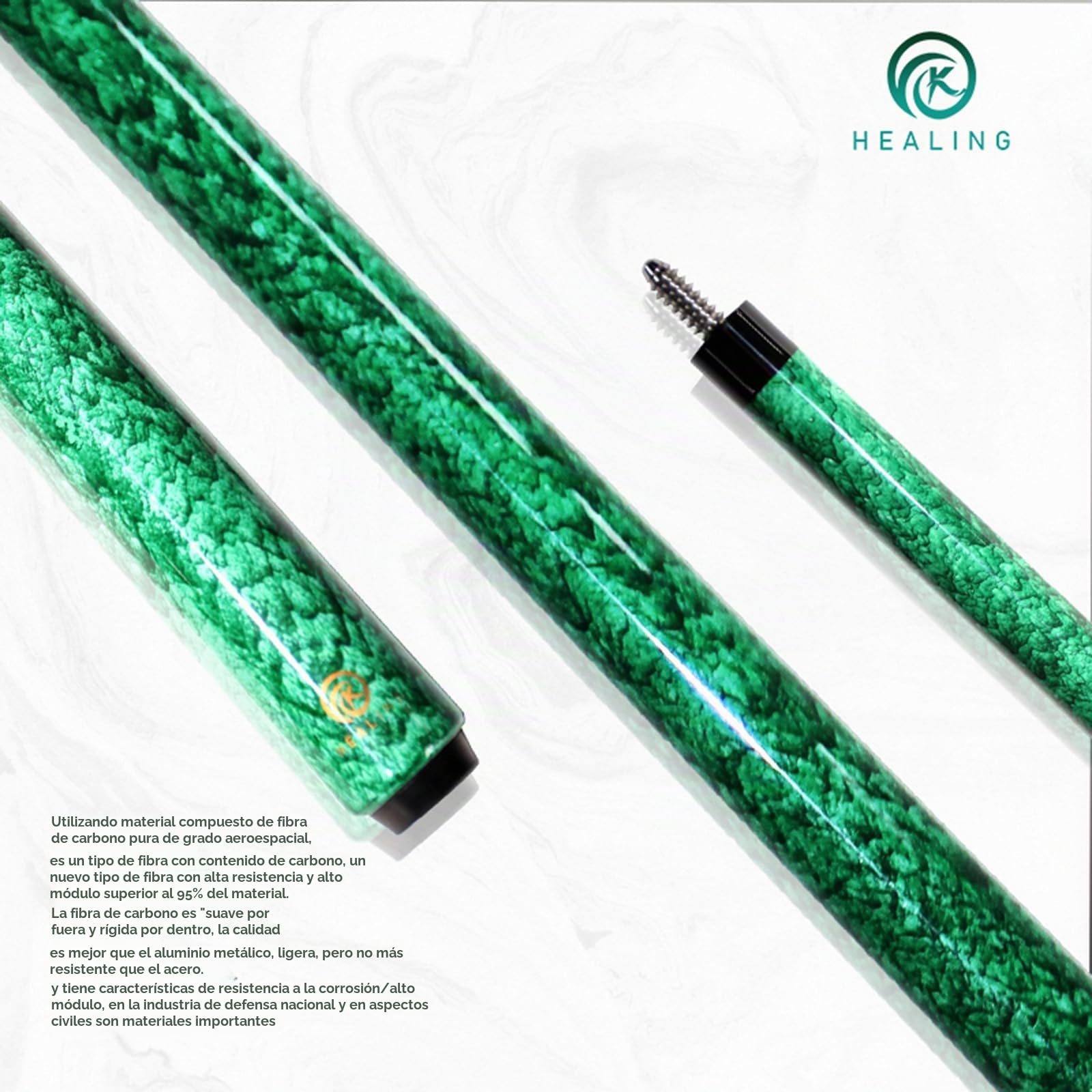 OKHEALING Taco de billar de carbono T700 de fibra de carbono de 56 pulgadas XTC punta de 12 mm, accesorios de billar 1/2 junta hecha a mano recta para 8 bolas/9 bolas, 18-20 onzas