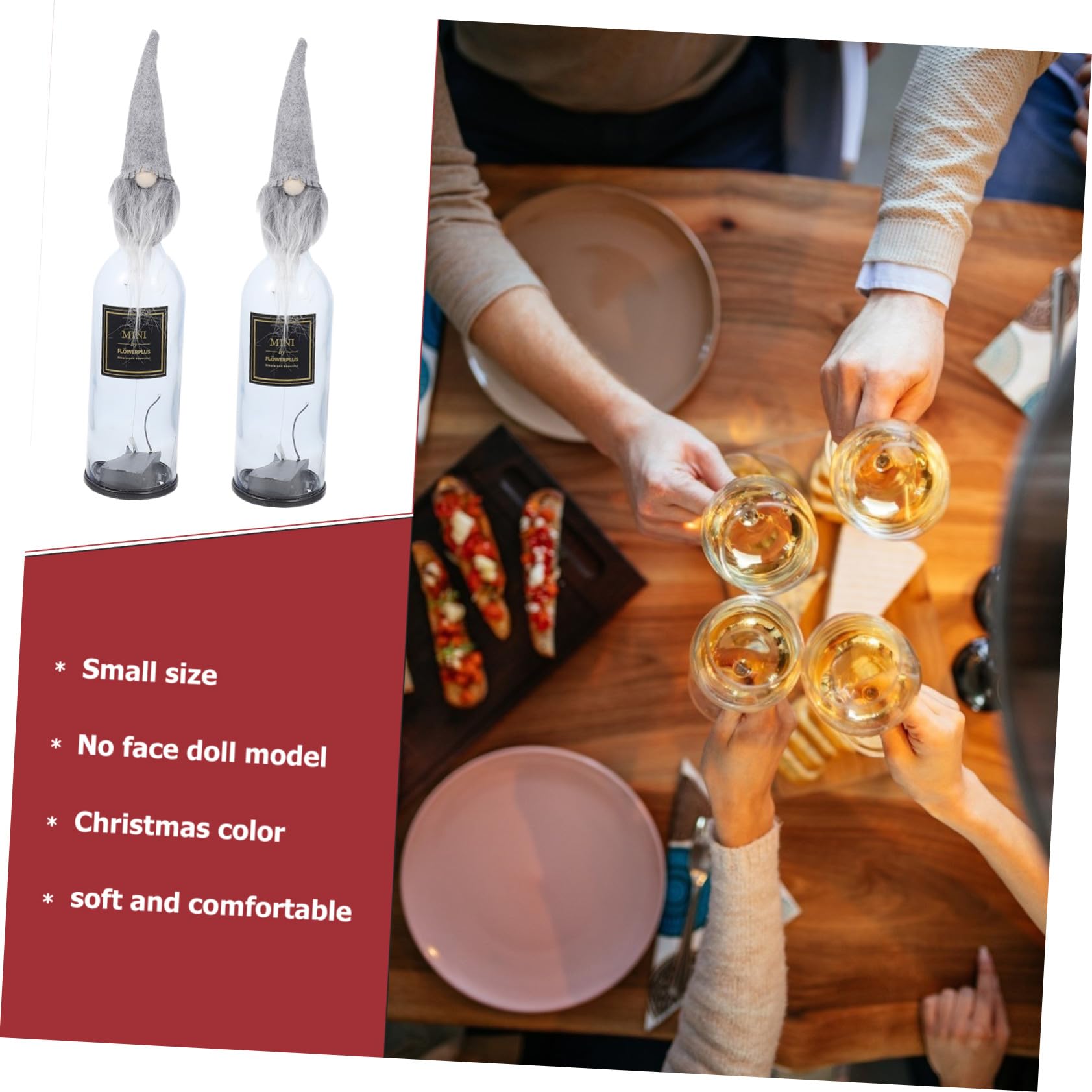 10pcs Cache-Bouteilles en Tissu Non Tissé Décorations de Noël pour Bouteilles de Vin Décoration Originale et Chic