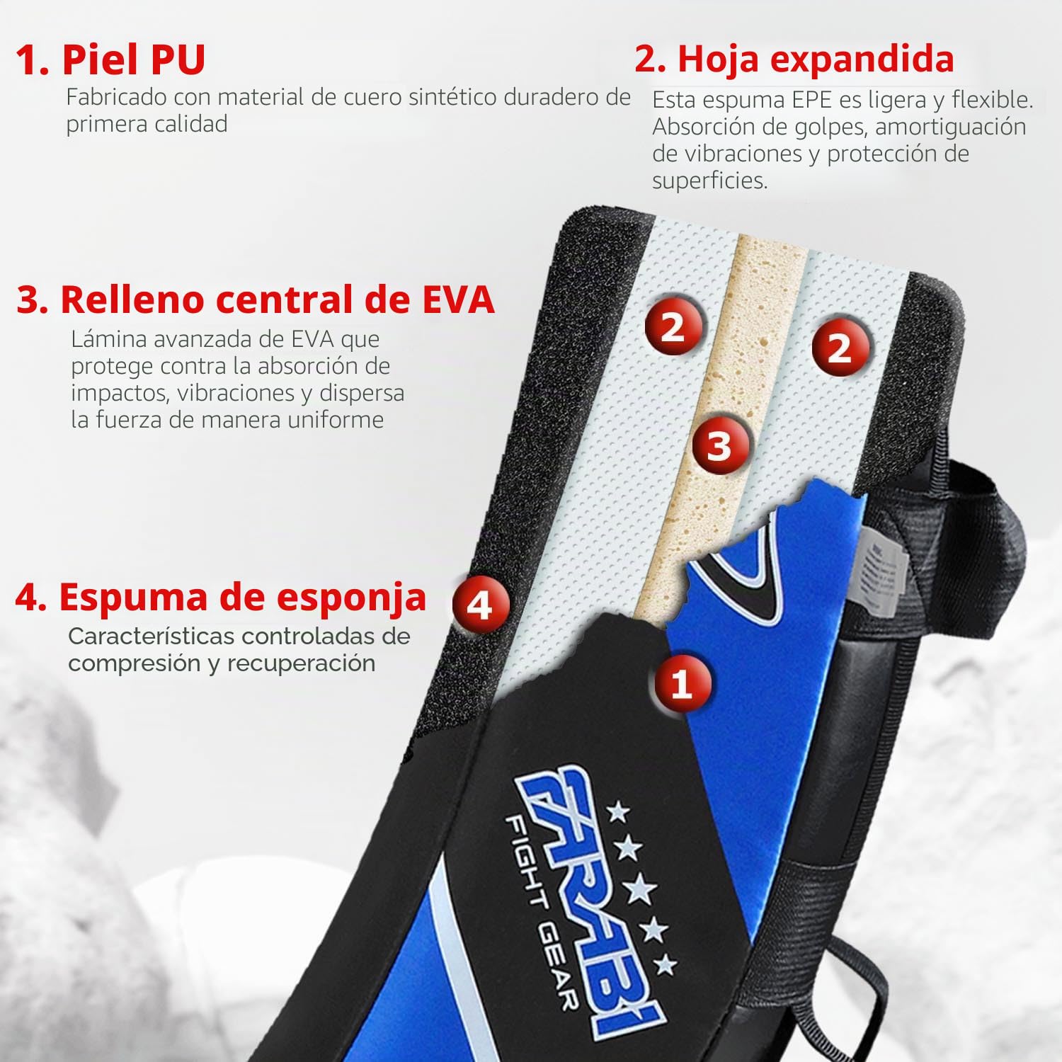 Farabi Sports Escudo pao MMA paos Muay Thai Artes Marciales Hook & Jab Boxeo Patadas Training Target paos Patadas Strike Kick Pad x 1 Unidad