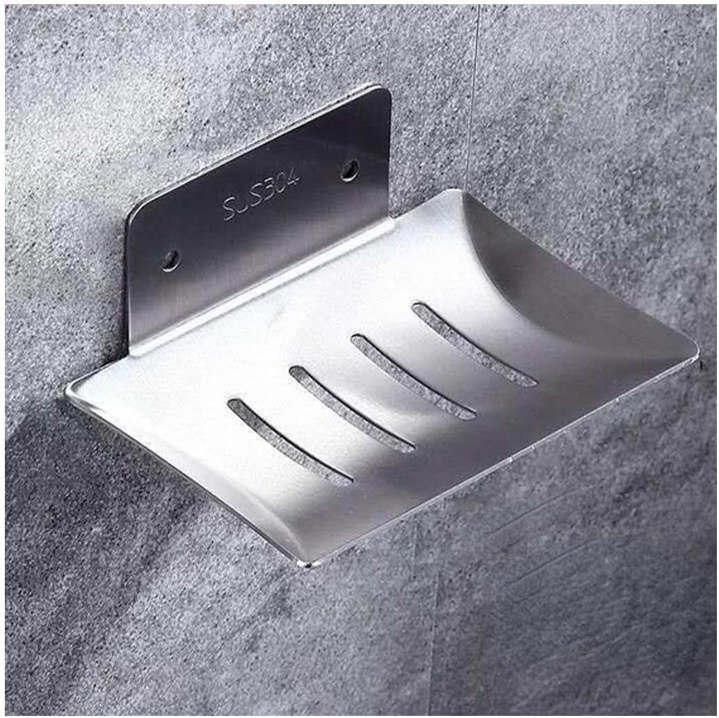 soap dish, Metal Soap Sponge Holder for Kitchen Bathroom Organizer Wall Mounted(C)