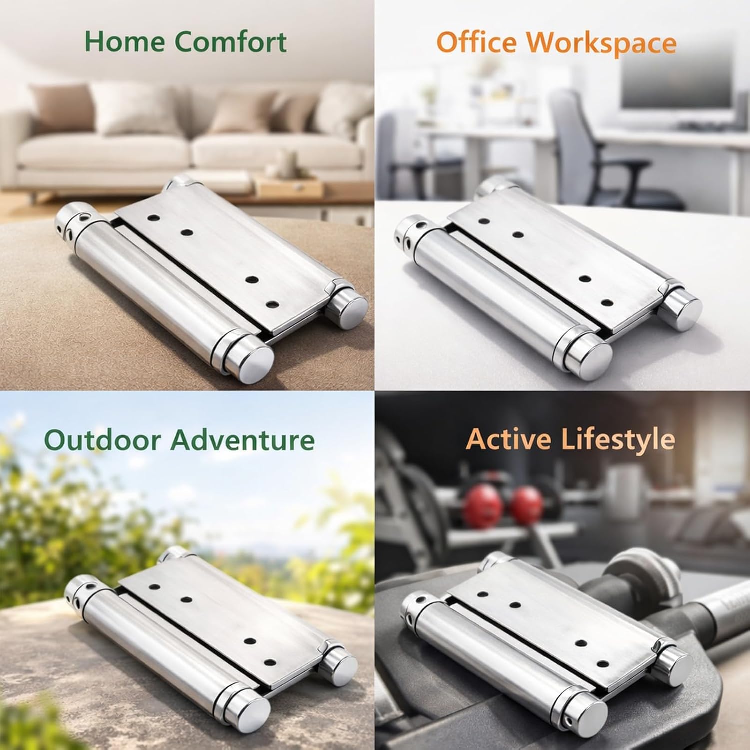 3 Inch Stainless Steel Door Gate Hinge Fittings, Double Action Spring Hinge, Silver Tone - Durable Rust, Smooth Swing, Ideal for Gates and Bar Doors (3 Inch (125 Pcs))