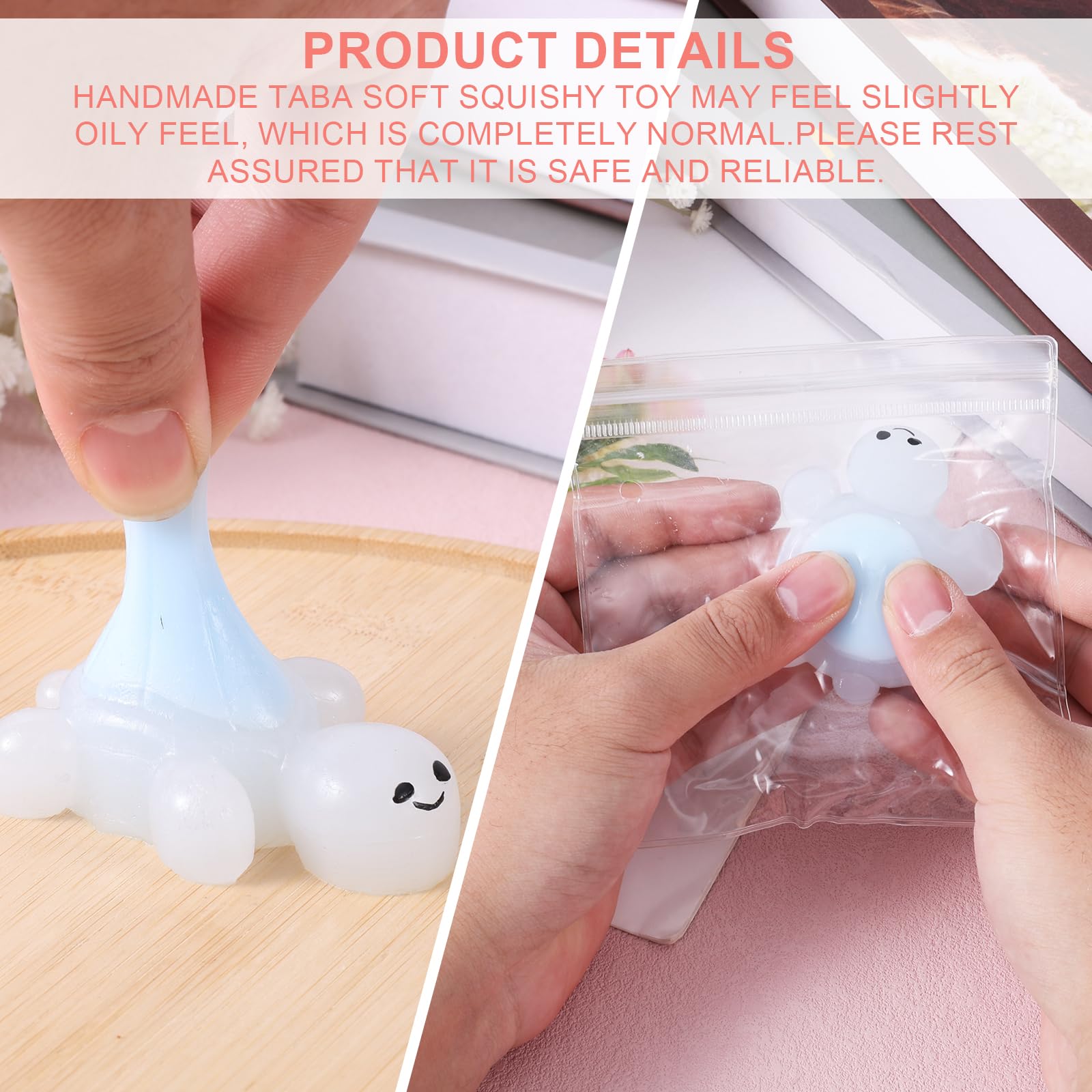 2pcs Glowing in the Dark Turtle Squeeze Toy, Kawaii Stress Fidget Squishy Toys Taba Soft Slow Rising Sensory Turtle Mochi Toy Cute Novelty Party Favors for Kids Adults Home Office Gift (Blue) - Image 4