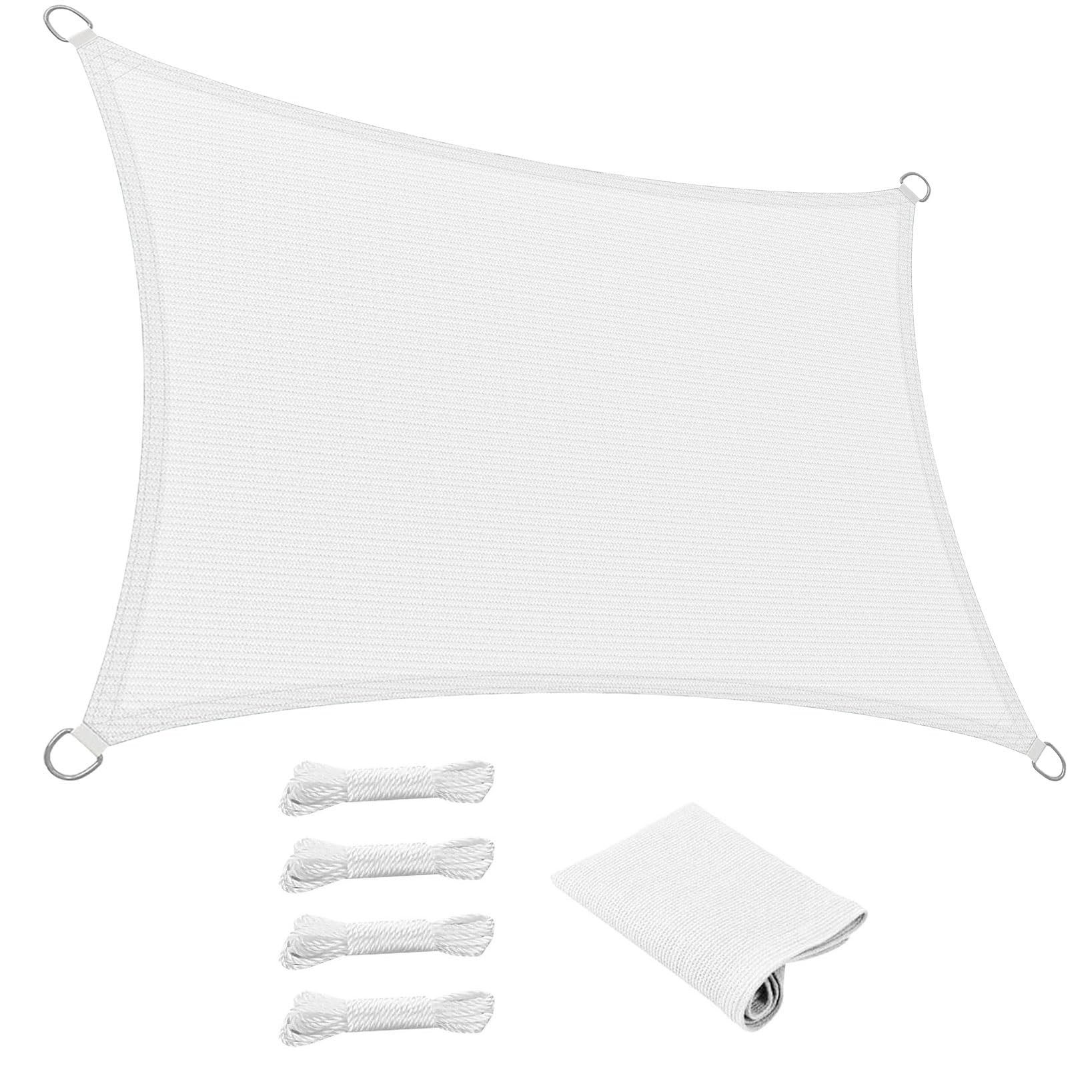 Voile d'ombrage 95% UV et coupe-vent blanc 140 x 280 cm