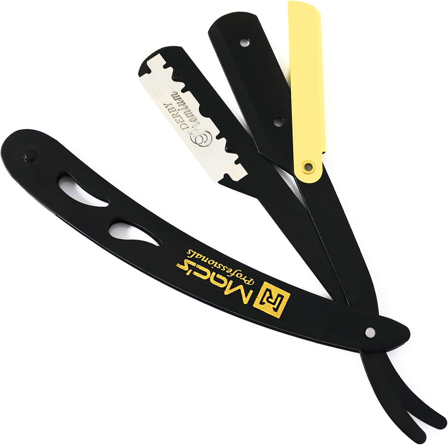 Professional Barber Straight Edge Barber Shaving Razors Black & Gold
