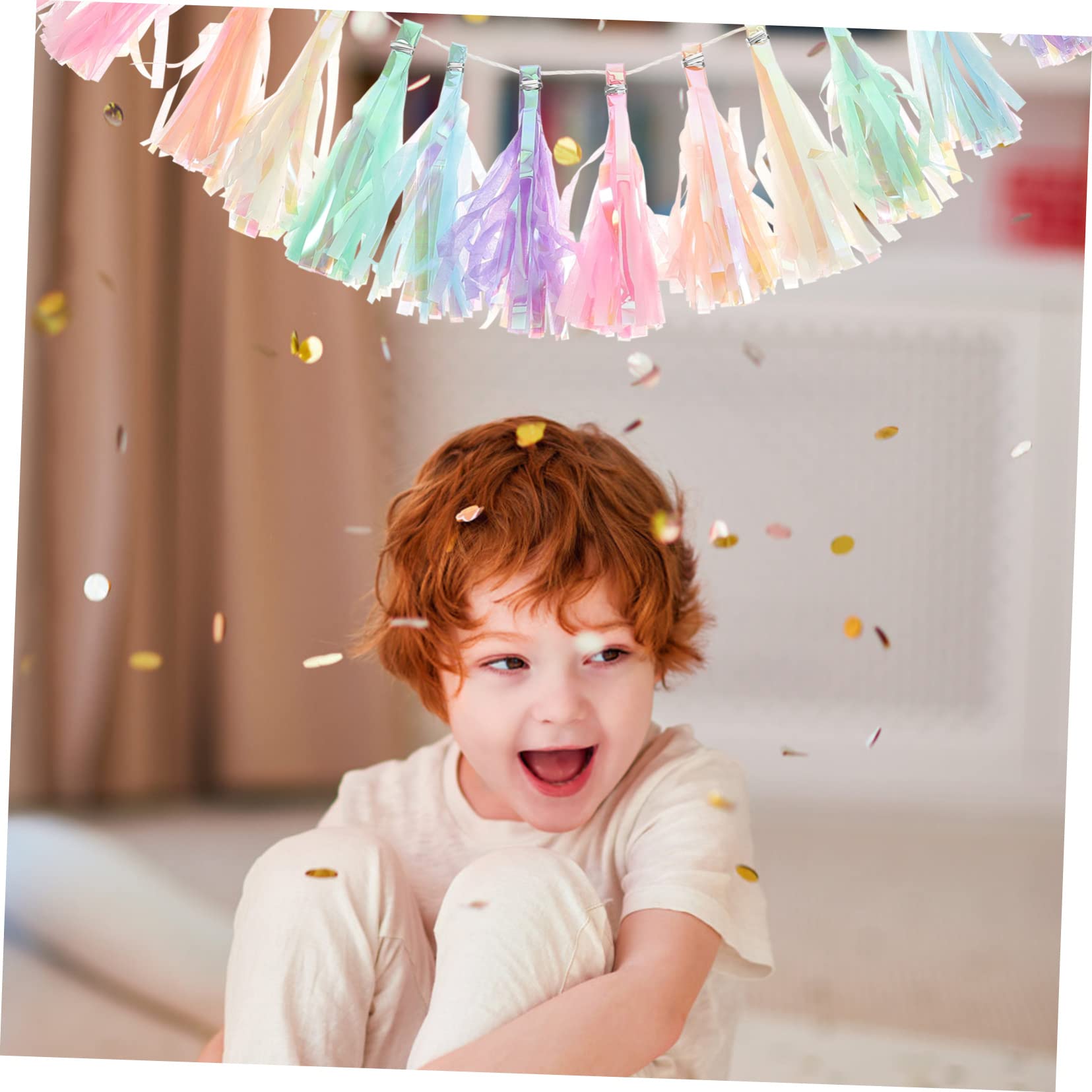 8piezas Guirnalda De Banderines De Papel Flecos Coloridos Decoración Para Fiestas De Cumpleaños Bautizos y Eventos Especiales Para Añadir Estilo y Alegría Tus Celebraciones