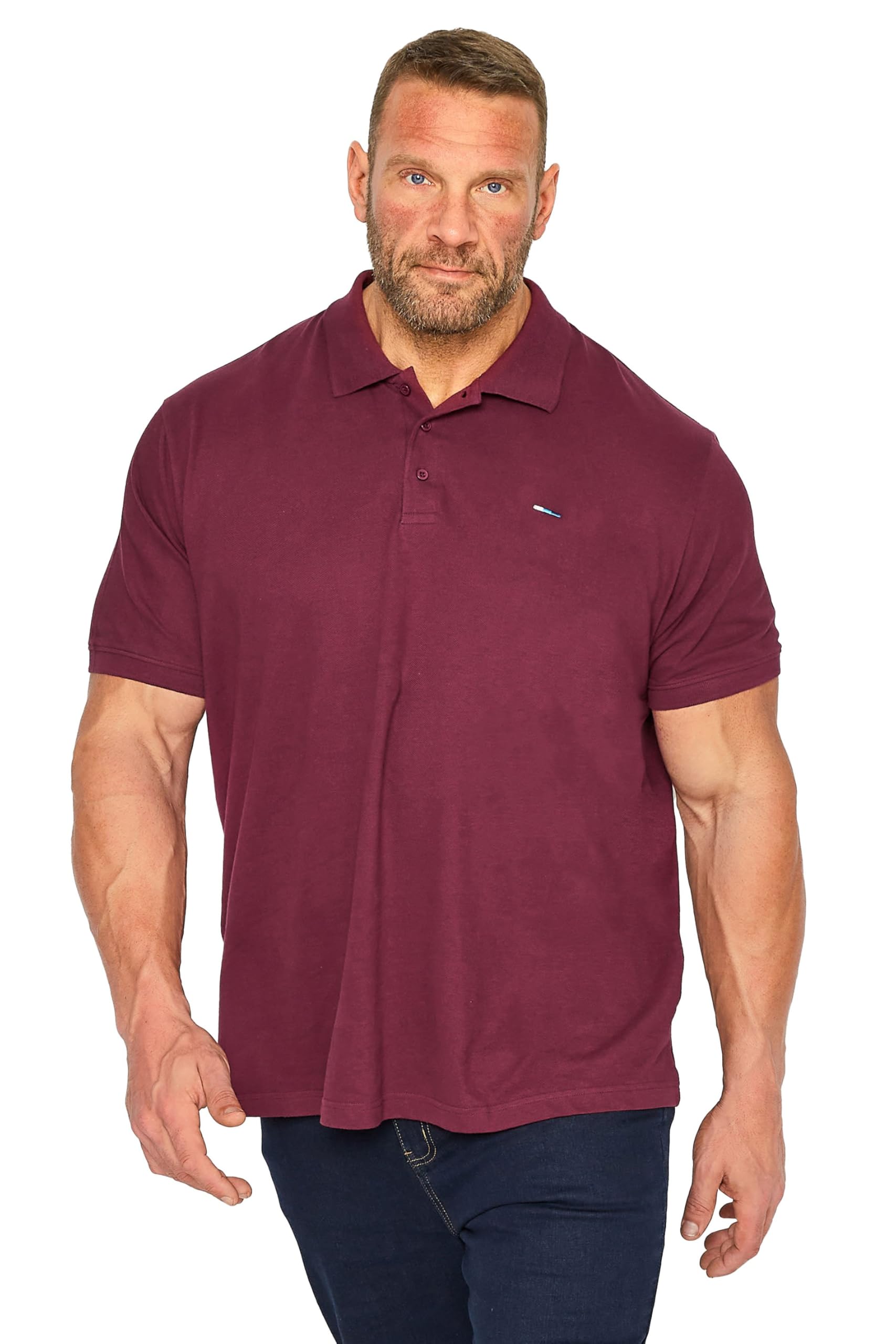BadRhino Big & Tall Windsor Red Core Polo Shirt - Men's - Plus Size Curve
