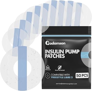 Universal CGM Sensor Patches   50 Overpatches for Insulin Pumps   Waterproof & Hypoallergenic, 14 Day Hold, Fits Med 630G 670G 770G 780G