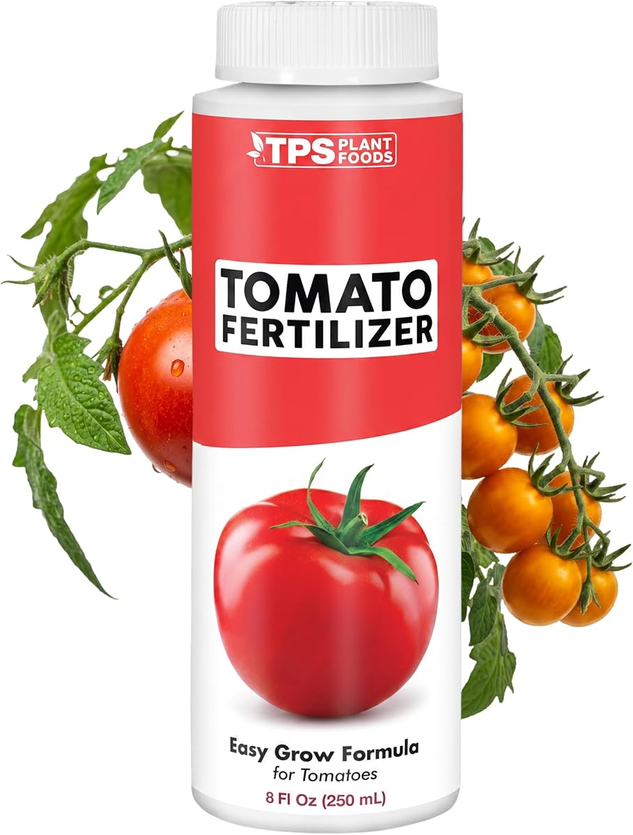 Fertilizante de tomate: alimento vegetal líquido completo para cosechas más grandes, 8 oz | Estimula el cuajado de frutos, fórmula enriquecida con calcio y alto contenido de potasio, para contenedores y jardines en camas elevadas, fácil de mezclar y alimentar