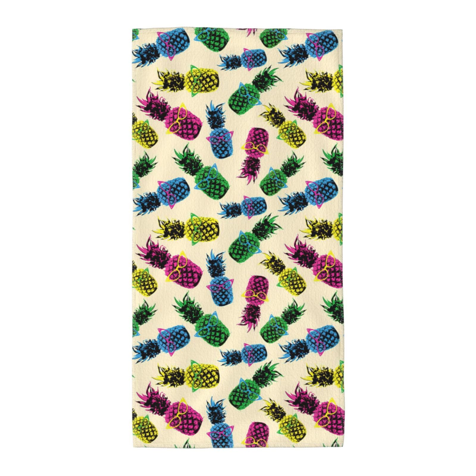 SDEGTHO Retro Pineapple Fashion Printed Bath Towel High Water Absorption For Hiking Trip