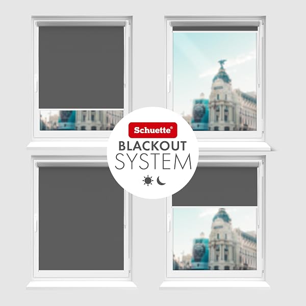 Schuette® Verdunkelungsrollo ohne Bohren/mit Bohren 2in1 ● Thermo Rollo Kollektion: Shadow Grey (Grau) ● 100 x 150 cm (Breite x Höhe) ● Suprafix Klemmrollo = Klemmfix 2.0 ● 60s Montage mit Video - 4
