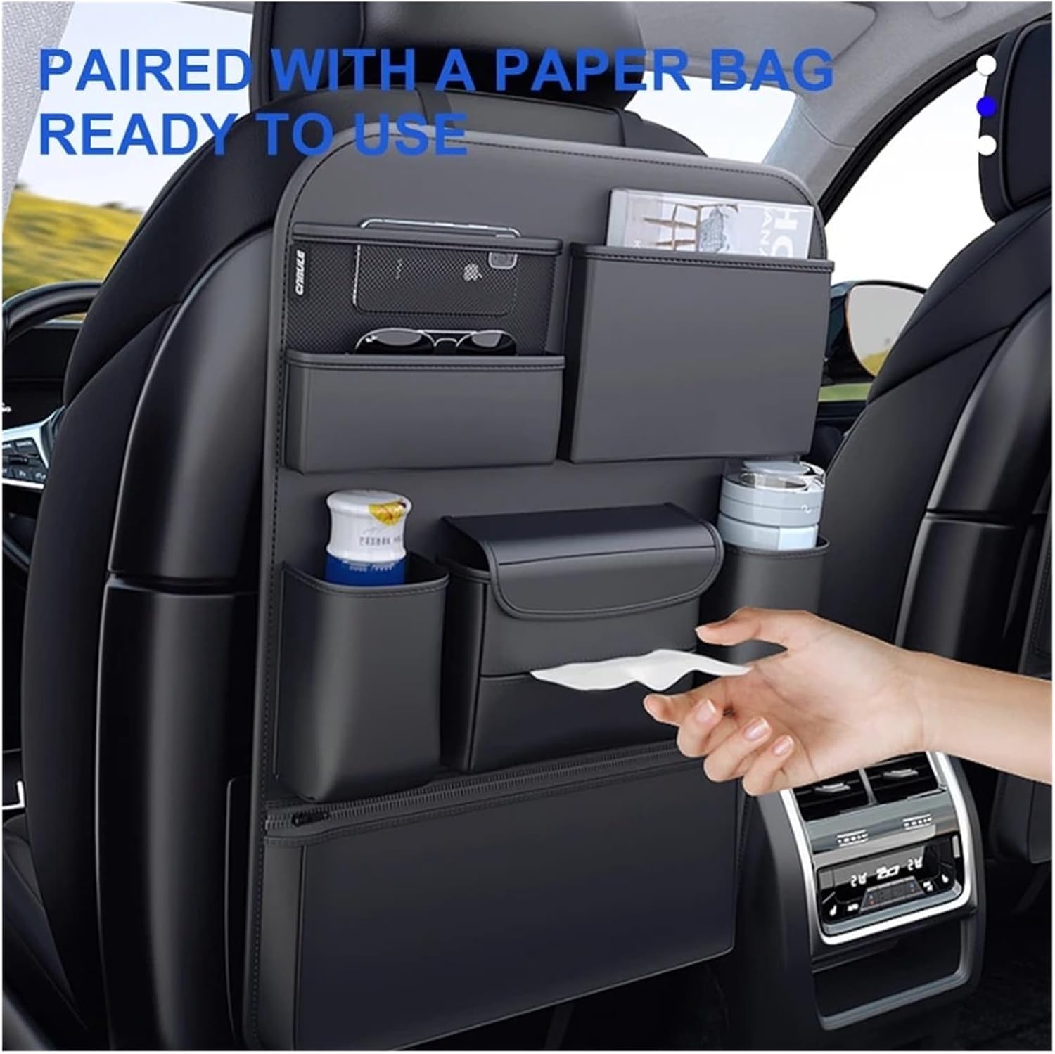 Car Backseat Organizer Storage Bag Multi-Function Large Capacity Seat Back Storage Organizer Hanging Bag Protector Pad