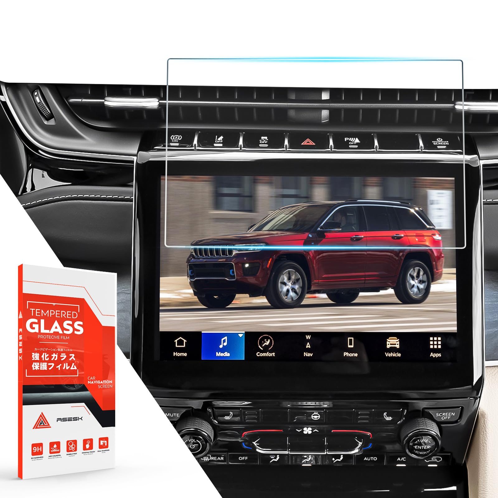 Screen Protector For Grand Cherokee & Durango & Pacifica (2021-2025),10.1Inch Tempered Glass Protective Film Compatible With Jeep Grand Cherokee L & Dodge Durango & Chrysler Pacifica Accessories