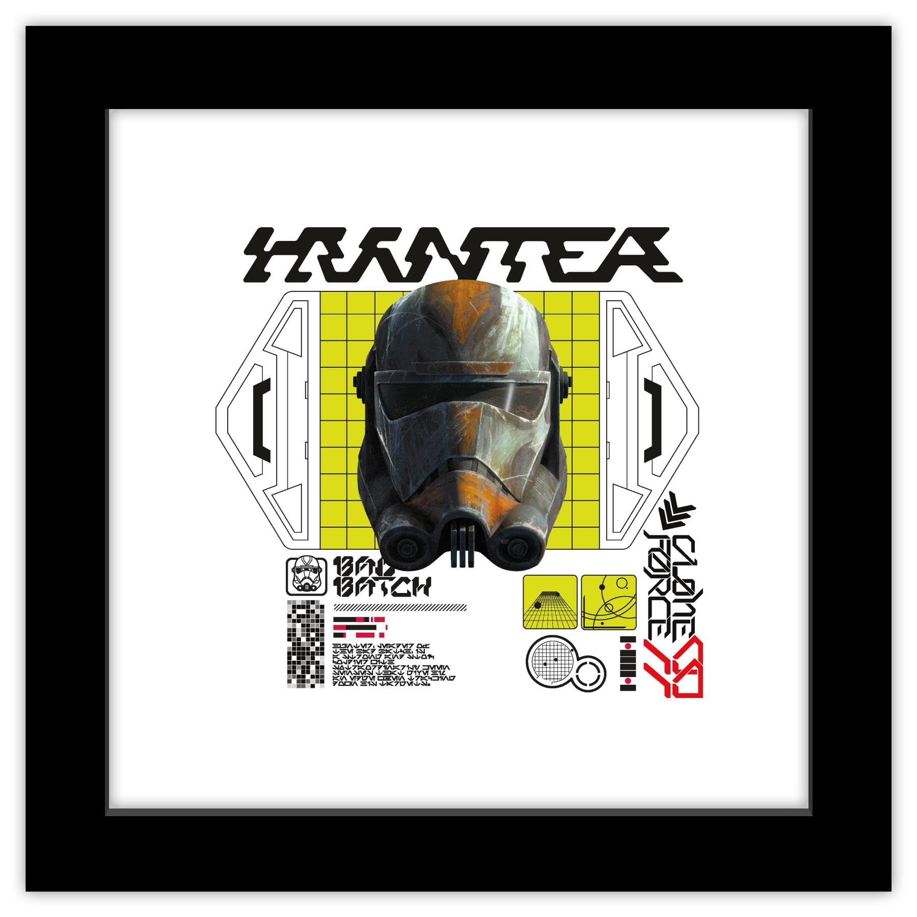 Trends InternationalGallery Pops Star Wars: Bad Batch - Hunter Clone Trooper Wall Art, 12" x 12" Gallery Pops Wall Art, Black Framed Version