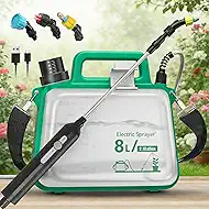 2026 Upgrade Battery Powered Garden Sprayer 2 Gallon, Electric Sprayer with USB Rechargeable Handle,3 Mist Nozzles, Retractable Wand, Adjustable Shoulder Strap,Weed Sprayers in Lawn & Garden