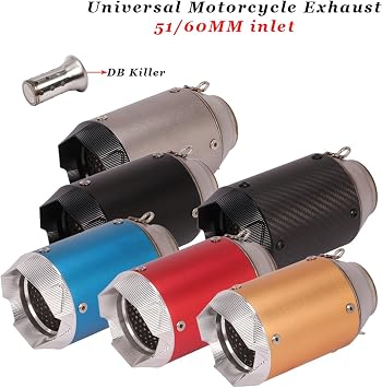 51MM 60MM Universal Motorcycle GP Exhaust Titanium Alloy Muffler DB Killer Escape For Kawasaki For Ninja400 Z250 Z900