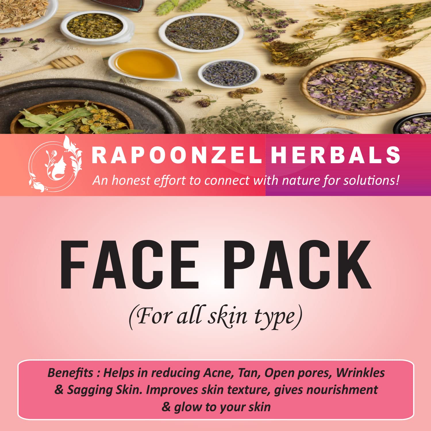 Rapoonzel Homemade Organic | Rose Face Or Tan Pack Powder| Sun Tan Removal | Glowing Skin | Brightening | skin tightning | Pure And Natural | Free from Harsh Chemicals (200 g)