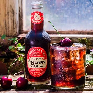 Fentimans Botanically Brewed Classic Cherry Cola Sparkling Soda, 9.3 fl oz Bottles Premium Craft Soda/Mixer for Cocktails & Refreshing Drinks