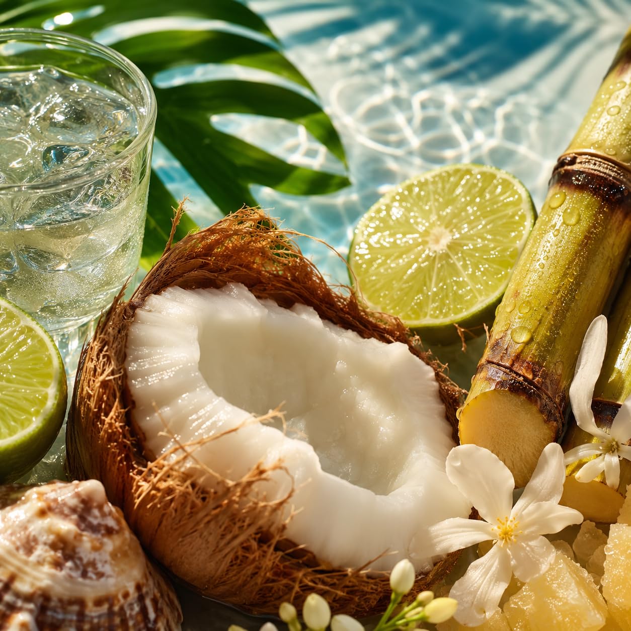 Les Îles Vierges – Extrait de Parfum – Coco-Citron Vert – 50 ml | Accord tropical solaire, frais à la tenue durable, avec citron vert, noix de coco, rhum blanc, canne à sucre et musc.