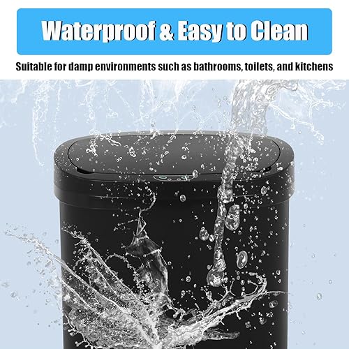 Miniatura 4 de Basurero de cocina con sensor de movimiento de 13 galones, cubo de basura con sensor automático de 50 L, cubo de basura inteligente con tapa para
