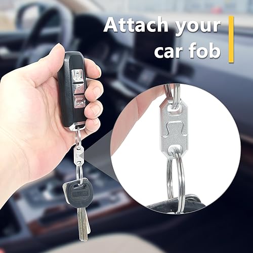 Miniatura 2 de Paquete de 2 llaveros magnéticos de liberación rápida de aluminio, desmontable y portátil, para bolsos, bolsos y cinturones, plateado y negro