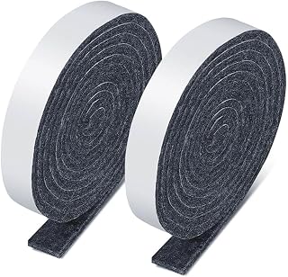 Set de 2 Rollo de Almohadillas Fieltro Adhesivo para Muebles (100x2cm), 4mm de Espesor, con Protección Antideslizante para Patas de Mesa, Sillas y Pies de Muebles, Adaptables a Cualquier Forma,