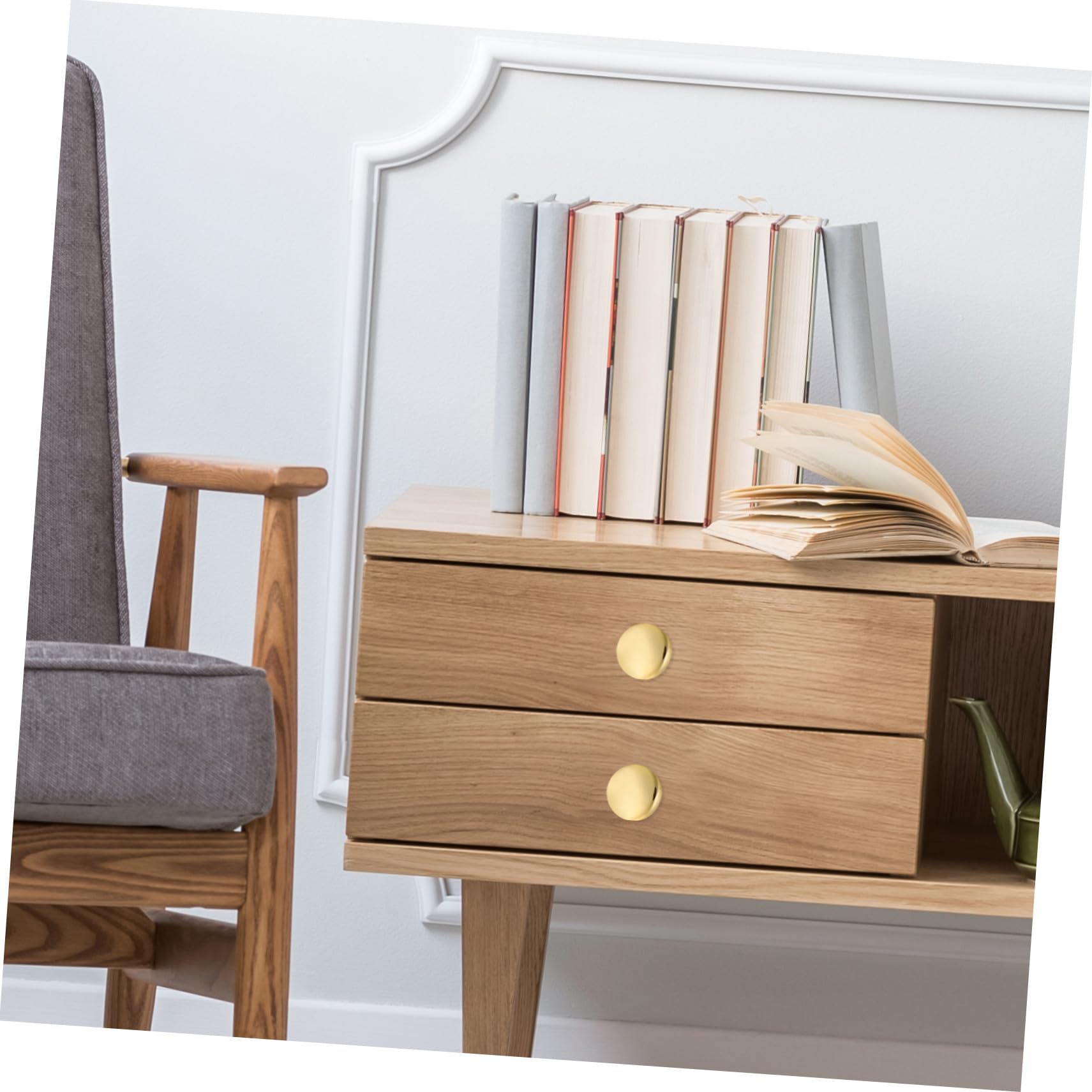 NOLITOY Pomelli per Mobili Spazzolati, 30 Pezzi, Rotondi in Lega | Finitura Oro, Bagno e Cassettiera, Installazione Semplice, Uso Pratico, Non Facili da Deformare o Rompere