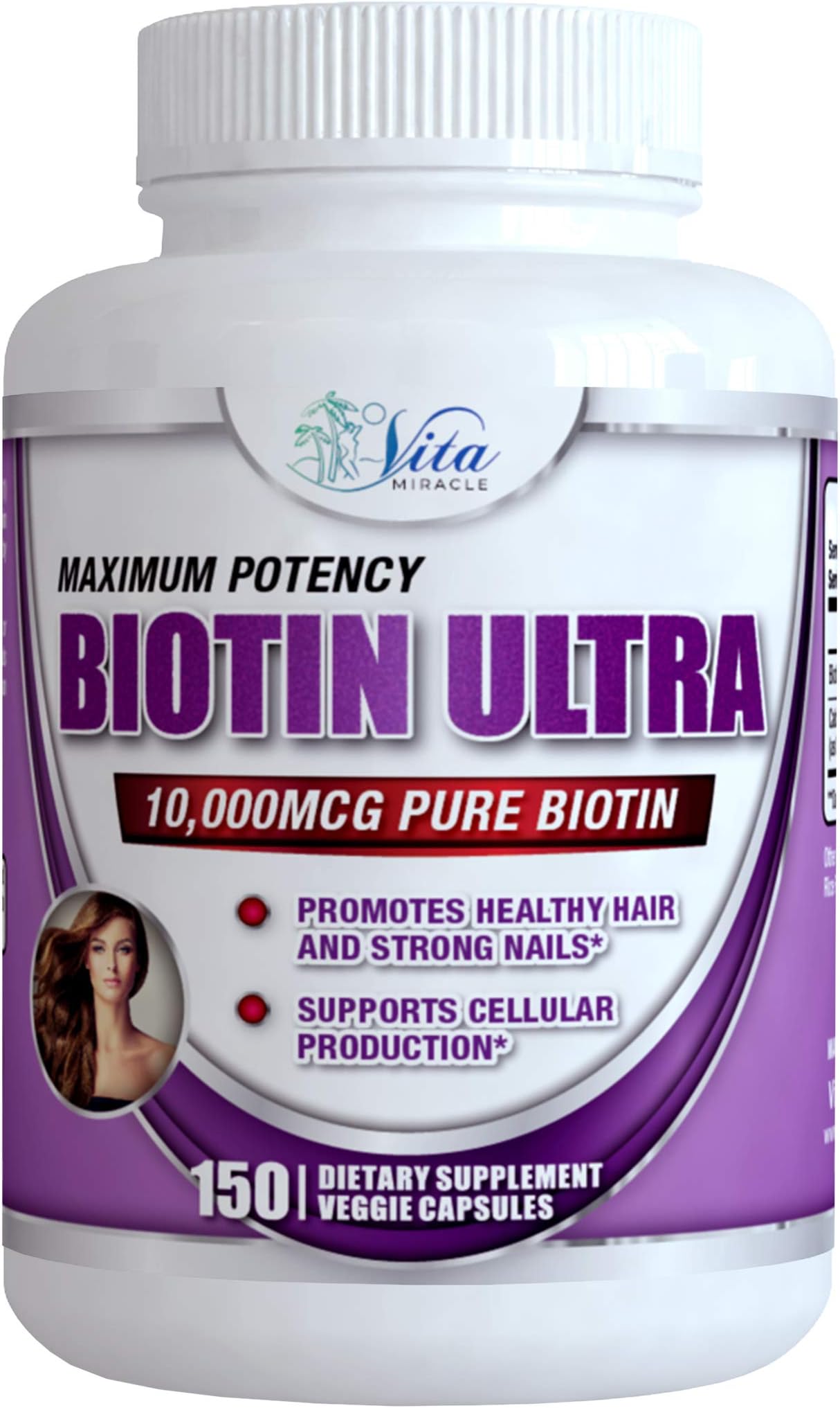 Best Biotin 10000mcg High Potency - The #1 Biotin for Hair Growth Beautiful Skin and Stronger Healthier Nails. The Right Hair Skin and Nails Vitamins Make All The Difference in The World